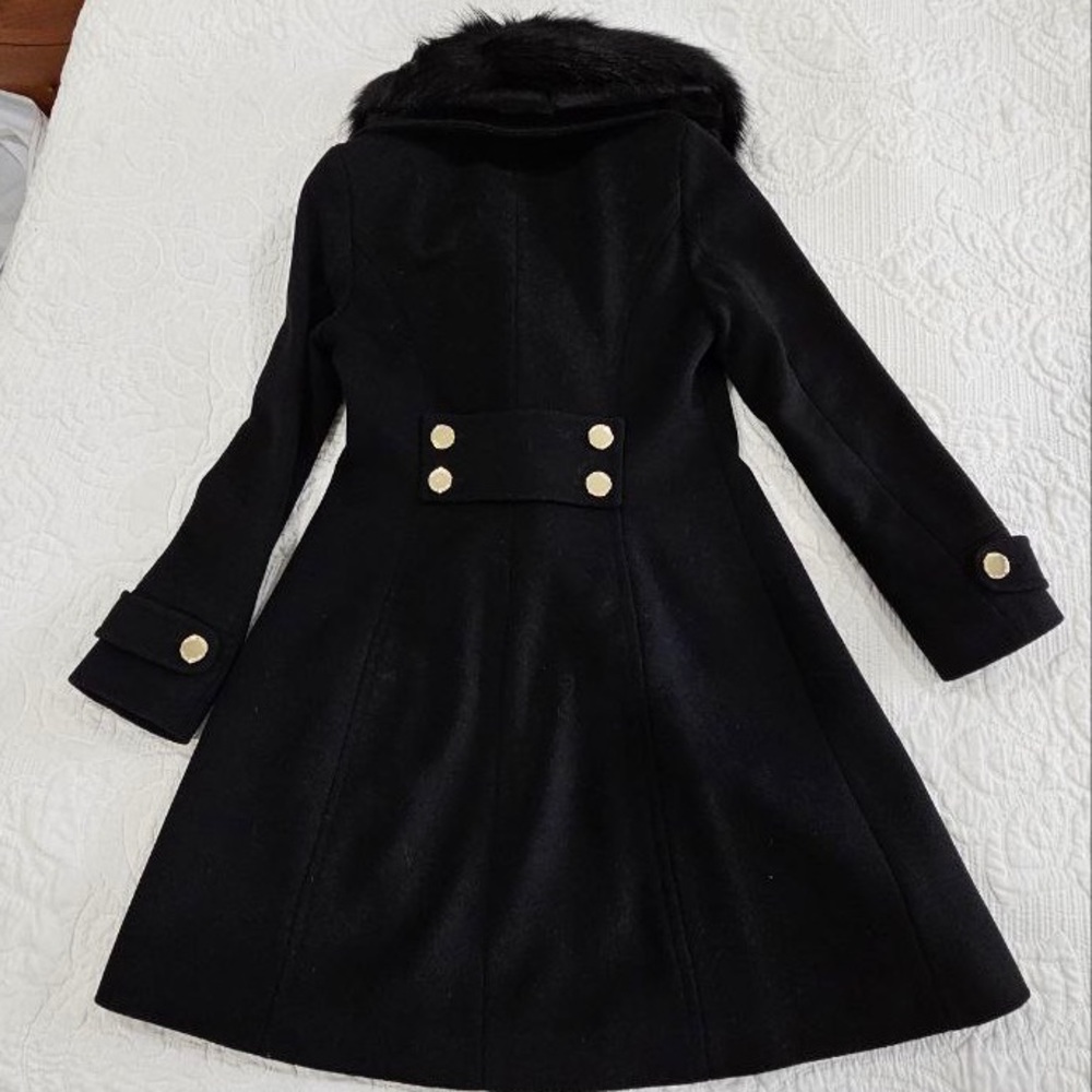 Ivanka Trump Black Pea Coat with Structured Fit - Picture 2 of 2